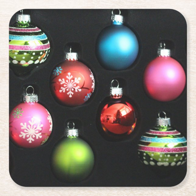 Christmas bulb decoration coasters (Front)