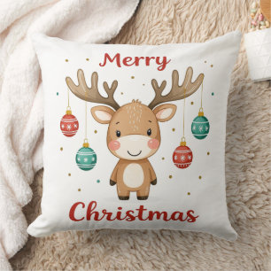 Christmas Bulb Moose Cushion