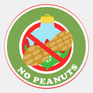 Christmas Bulb No Peanuts Stickers