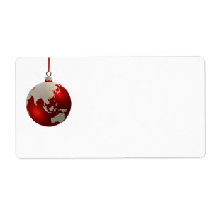 Christmas Bulb With Continents, Asia and Australia