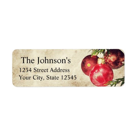 Christmas Bulbs Return Address Labels