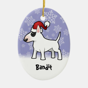 Christmas Bull Terrier (add your pets name) Ceramic Tree Decoration