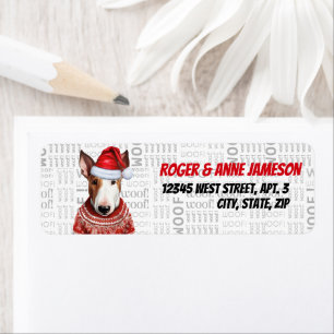 Christmas Bull Terrier Dog Holiday Address