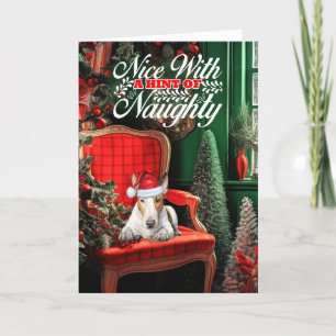 Christmas Bull Terrier Dog Naughty or Nice Holiday Card