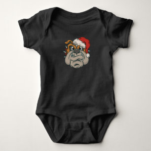 Christmas Bulldog Baby Bodysuit