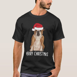 Christmas Bulldog Bully Merry English Bulldog Chri T-Shirt
