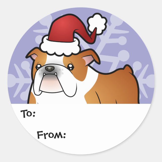 Christmas Bulldog Gift Tags (Front)