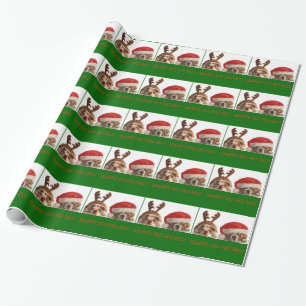 CHRISTMAS BULLDOG HOLIDAY WRAPPING PAPER