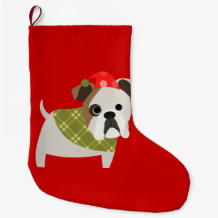 Christmas Bulldog Large Christmas Stocking