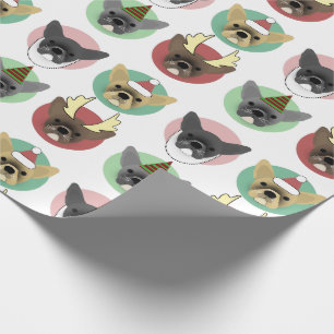 Christmas Bulldog Puppies Wrapping Paper