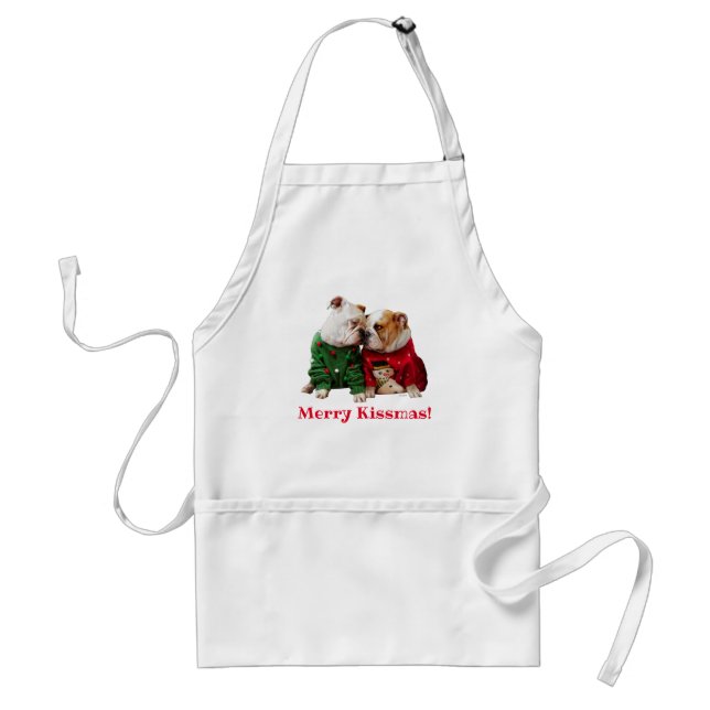 Christmas Bulldogs in Sweaters Standard Apron (Front)