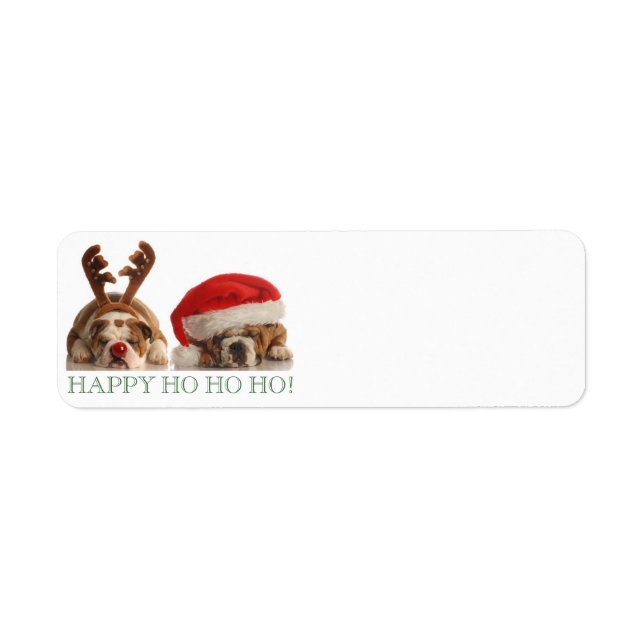 CHRISTMAS BULLDOGS RETURN ADDRESS LABELS (Front)