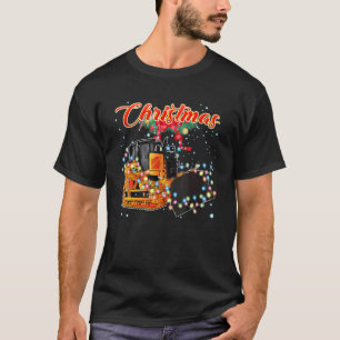 Christmas Bulldozer with Christmas Lights T-Shirt