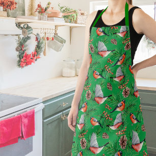 Christmas Bullfinch Apron