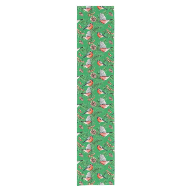 Christmas Bullfinch Short Table Runner (Front)