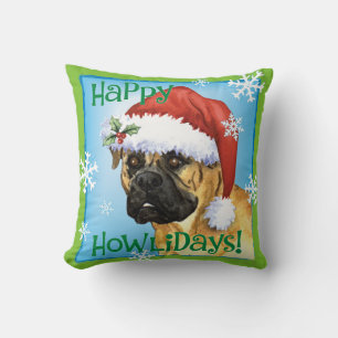 Christmas Bullmastiff Cushion