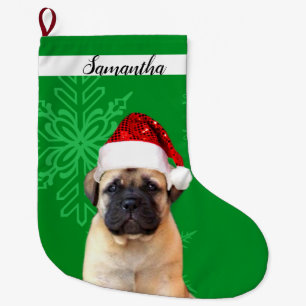 Christmas Bullmastiff dog stocking
