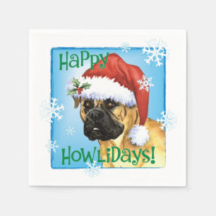 Christmas Bullmastiff Napkin