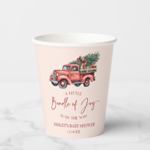 Christmas Bundle of Joy Christmas Baby Shower Paper Cups