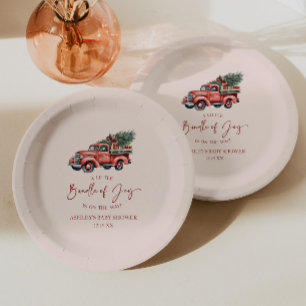 Christmas Bundle of Joy Christmas Baby Shower Paper Plate