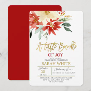 Christmas Bundle of joy winter Baby Shower Invitation