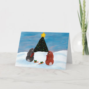 Christmas Bunnies Holiday Card