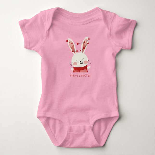 Christmas Bunny Baby Bodysuit (Front)