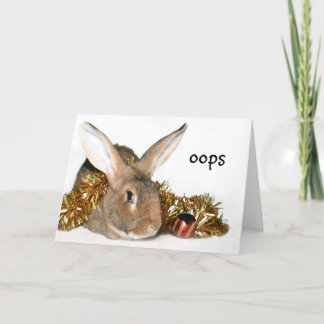 Christmas bunny boo boo holiday card