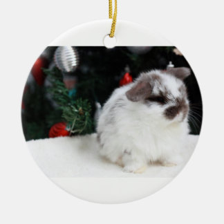 Christmas Bunny Ceramic Tree Decoration
