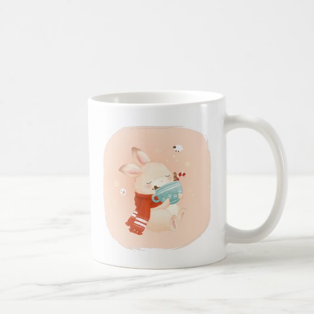 Christmas Bunny Cuddles - Festive in a Cup (Right)