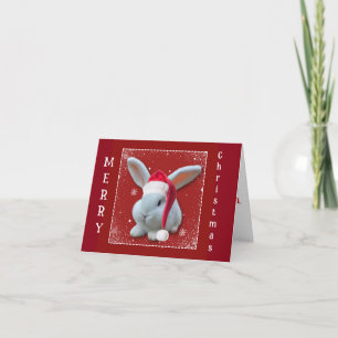 Christmas Bunny Folded Note Card