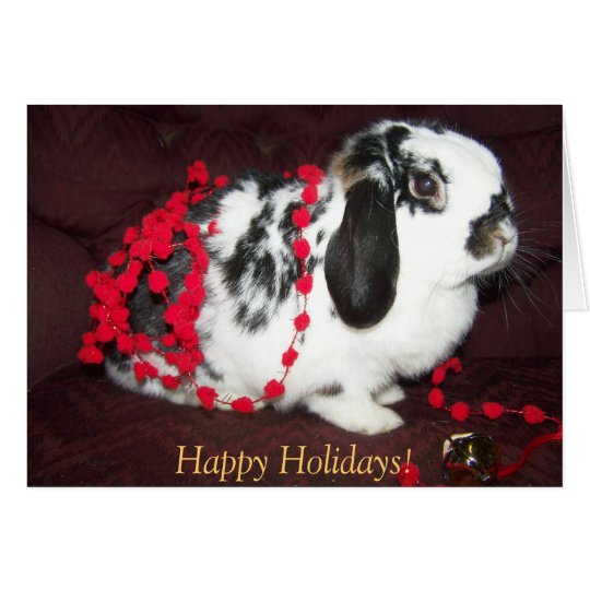 Christmas Bunny, Happy Holidays! Card