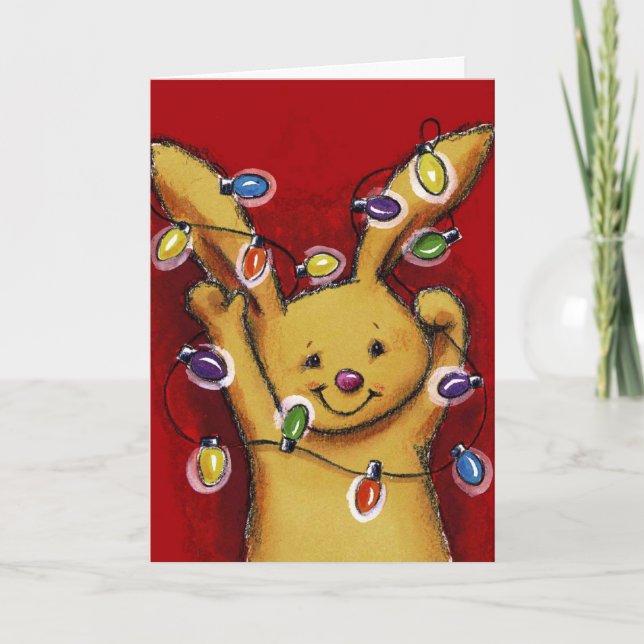 Christmas bunny holiday card (Front)