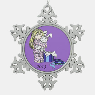 Christmas Bunny Snowflake Ornament