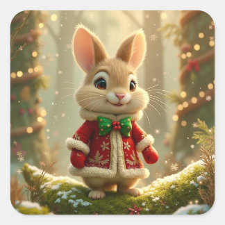 Christmas Bunny Stickers