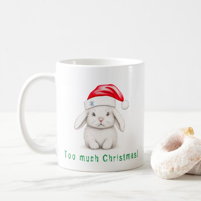 Christmas bunny T-Shirt Coffee Mug (With Donut)