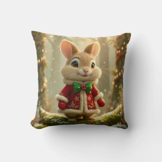 Christmas Bunny Throw Pillow