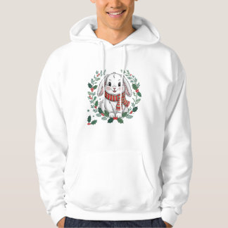 Christmas Bunny Wreath – Cute Festive Holiday Bunn Hoodie
