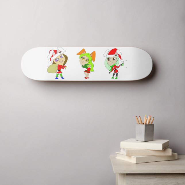 Christmas Bunnygirls     Skateboard (Wall Art (Horz))