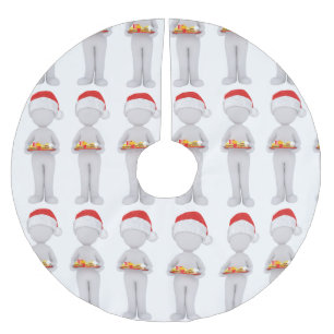 christmas burger santa brushed polyester tree skirt