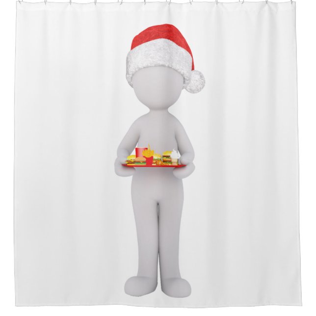 christmas burger santa shower curtain (Front)