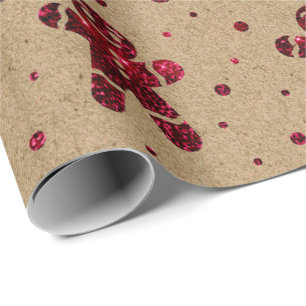 Christmas Burgundy Beetroots Gingerbread Man Kraft Wrapping Paper