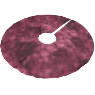 Christmas Burgundy Red Brushed Polyester Tree Skirt