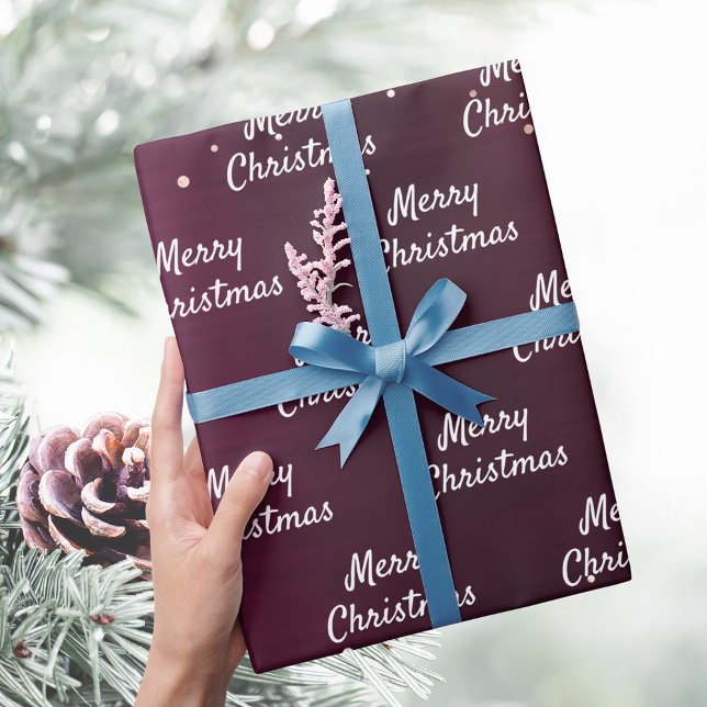 Christmas burgundy rose gold elegant wrapping paper (Creator Uploaded)