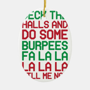 Christmas Burpees Ceramic Tree Decoration