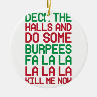 Christmas Burpees Ceramic Tree Decoration