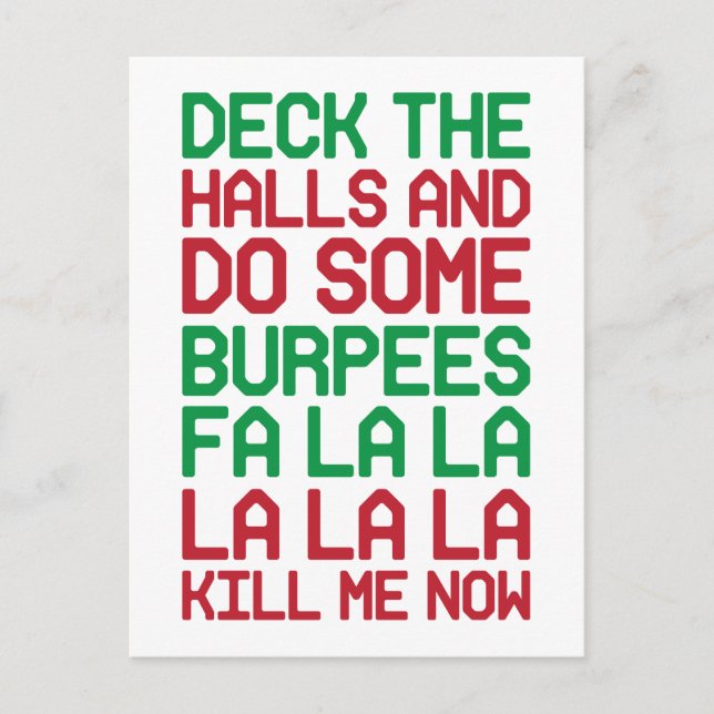 Christmas Burpees Holiday Postcard (Front)
