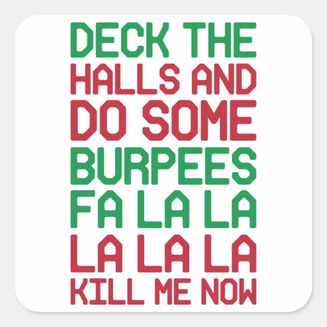 Christmas Burpees Square Sticker (Front)