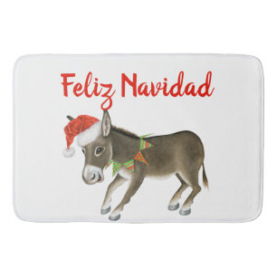 Christmas Burro Feliz Navidad Customisable Bath Mat
