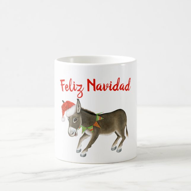 Christmas Burro Feliz Navidad Customisable Coffee Mug (Center)